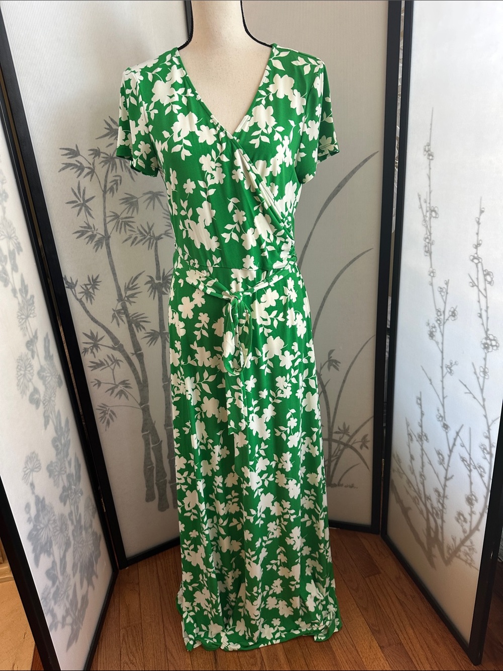 Green Floral Wrap Maxi Dress - Classic Summer Style